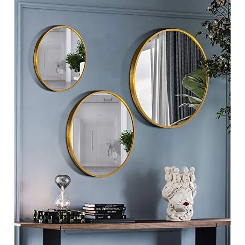 Bathroom mirror Specchio del Bagno Specchio da Parete Rotondo per Bagno- Lega di Alluminio incorniciata Grandi specchi di...