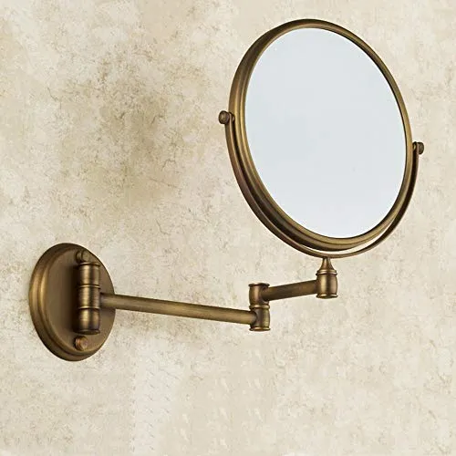 BEI&YANG Specchio per Toeletta da Bagno Specchio da Bagno Pieghevole Specchio Telescopico Parete Bifacciale da Parete con...