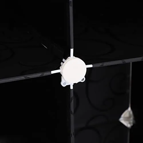Armadio Guardaroba Componibile 111x47x145 cm Bianco e Nero benzoni
