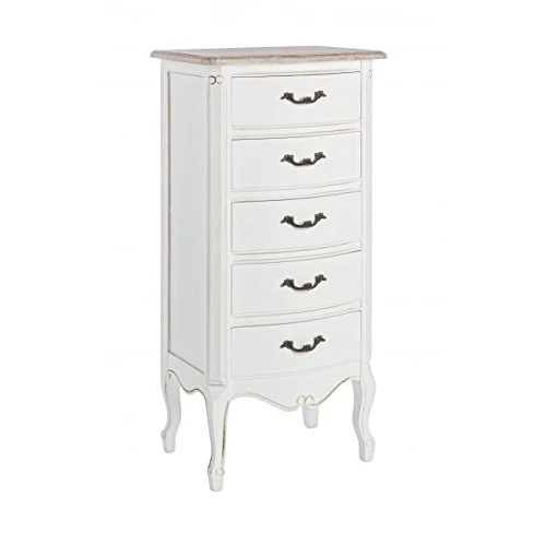 BIZZOTTO Justine Cassettiera 5C, Legno, Bianco, 48x35x100 cm