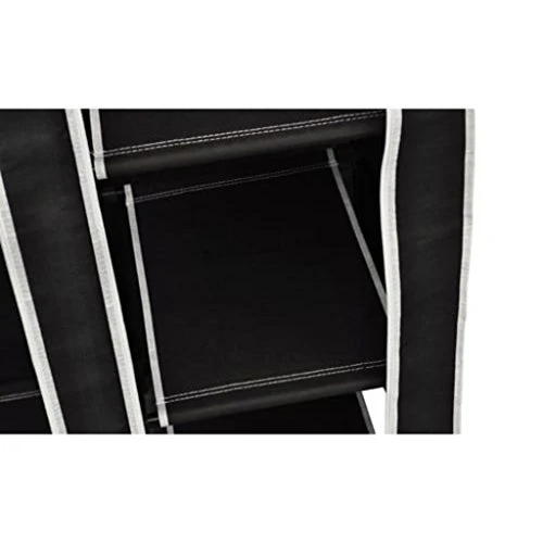 cangzhoushopping Armadio Guardaroba Pieghevole Nero 110 x 45 x 175 cm Arredamento Armadietti e portaoggetti Armadi