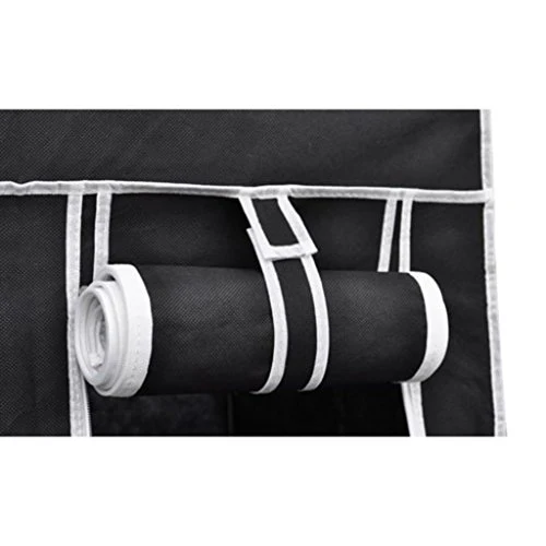 cangzhoushopping Armadio Guardaroba Pieghevole Nero 110 x 45 x 175 cm Arredamento Armadietti e portaoggetti Armadi