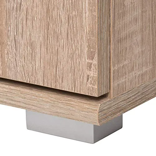 CASARIA Cassettiera Alba 3 Ante con Ripiani 2 Cassetti 107x75x35cm Comò Armadietto Ufficio Mobiletto