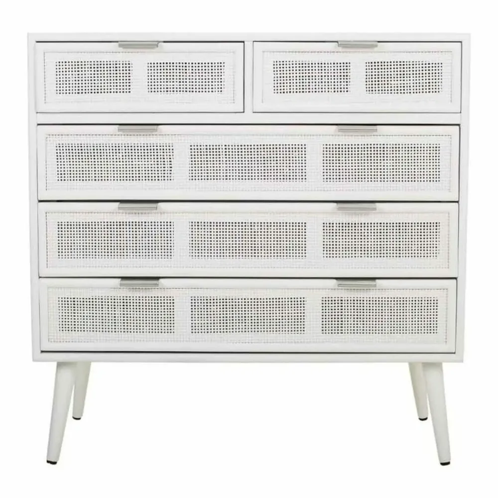 Cassettiera Alexandra House Living Bianco Bambù Legno MDF 39 x 81 x 80 cm