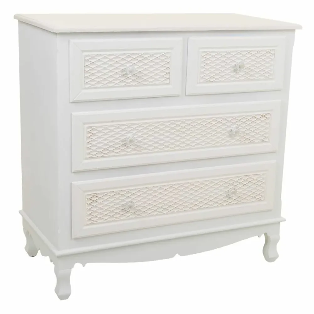 Cassettiera Alexandra House Living Bianco Crema Metallo Legno di pino Legno MDF 40 x 81 x 80 cm