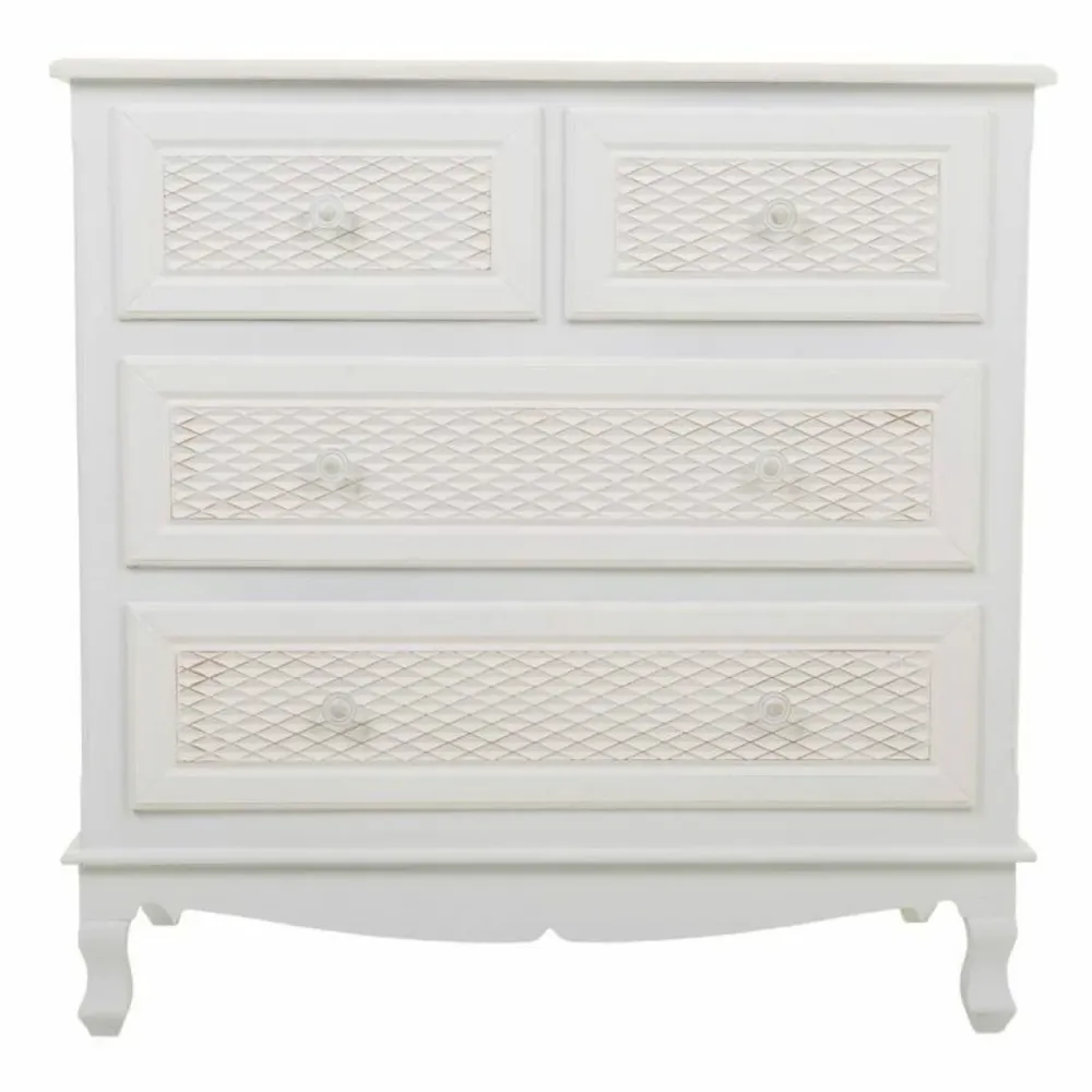 Cassettiera Alexandra House Living Bianco Crema Metallo Legno di pino Legno MDF 40 x 81 x 80 cm
