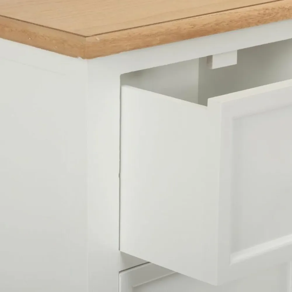 Cassettiera Alexandra House Living Bianco Naturale Legno di paulownia Legno MDF 35 x 110 x 72 cm