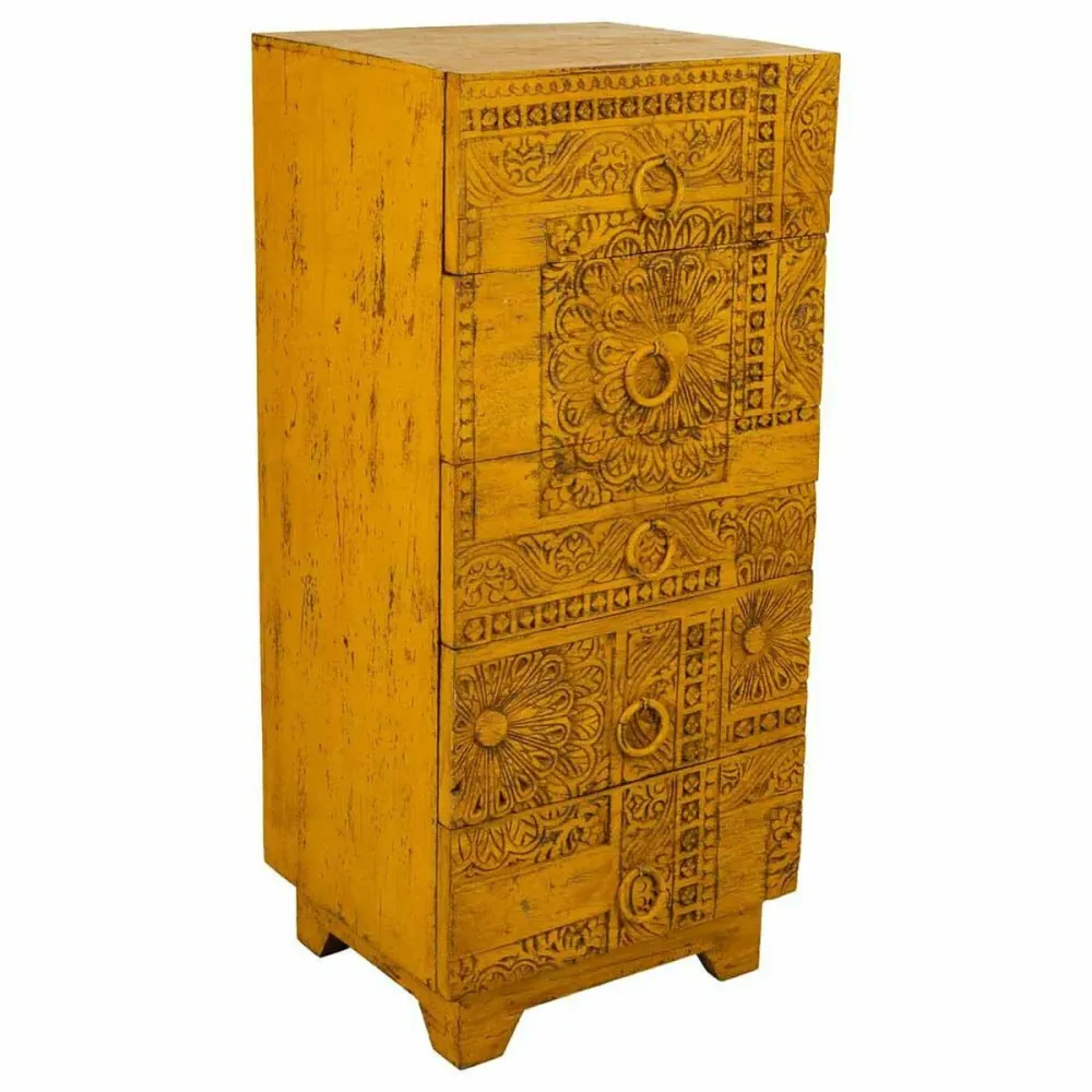 Cassettiera Alexandra House Living Giallo Ferro Legno di mango 40 x 100 x 45 cm