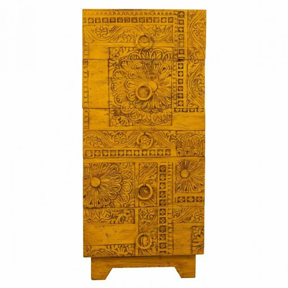 Cassettiera Alexandra House Living Giallo Ferro Legno di mango 40 x 100 x 45 cm