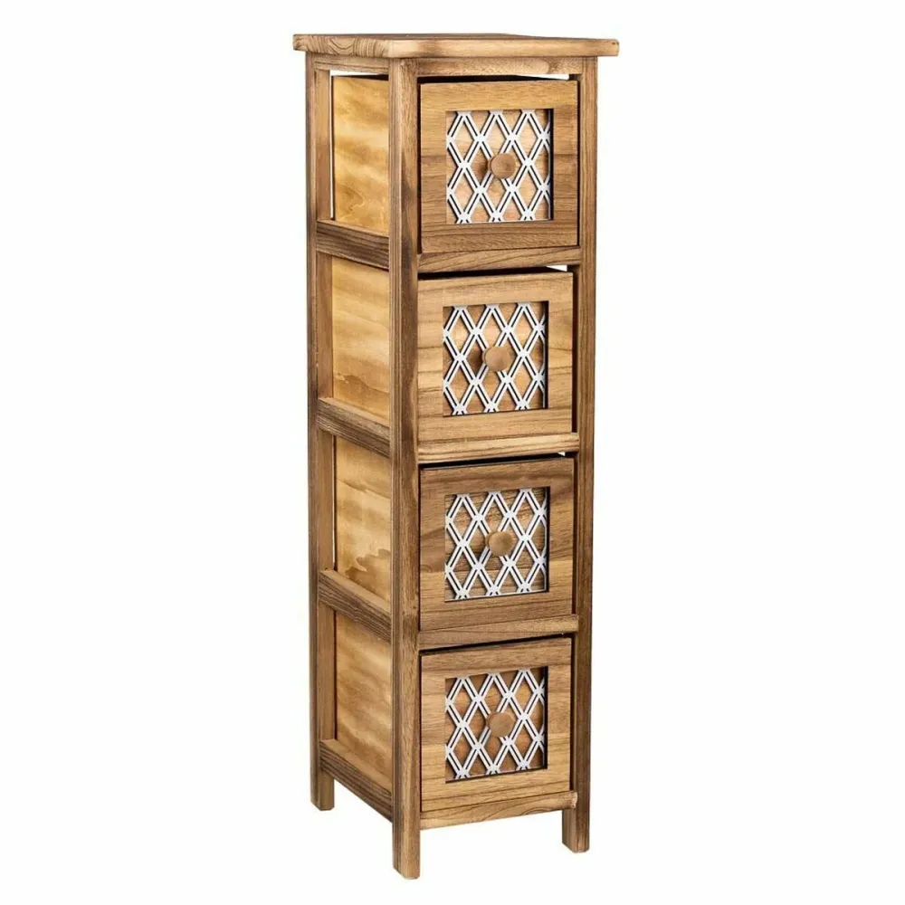 Cassettiera Alexandra House Living Marrone Legno Legno di paulownia 26 x 61 x 22 cm