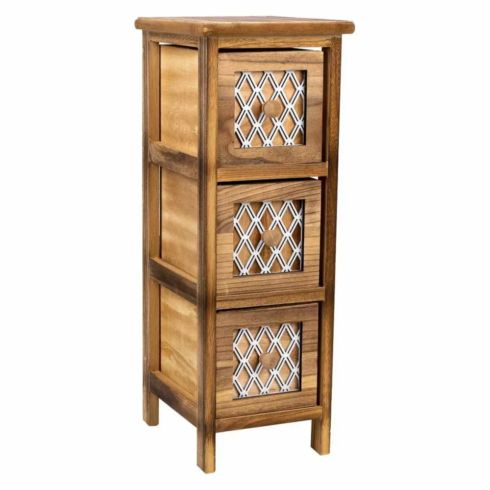 Cassettiera Alexandra House Living Marrone Legno Legno di paulownia 26 x 61 x 22 cm