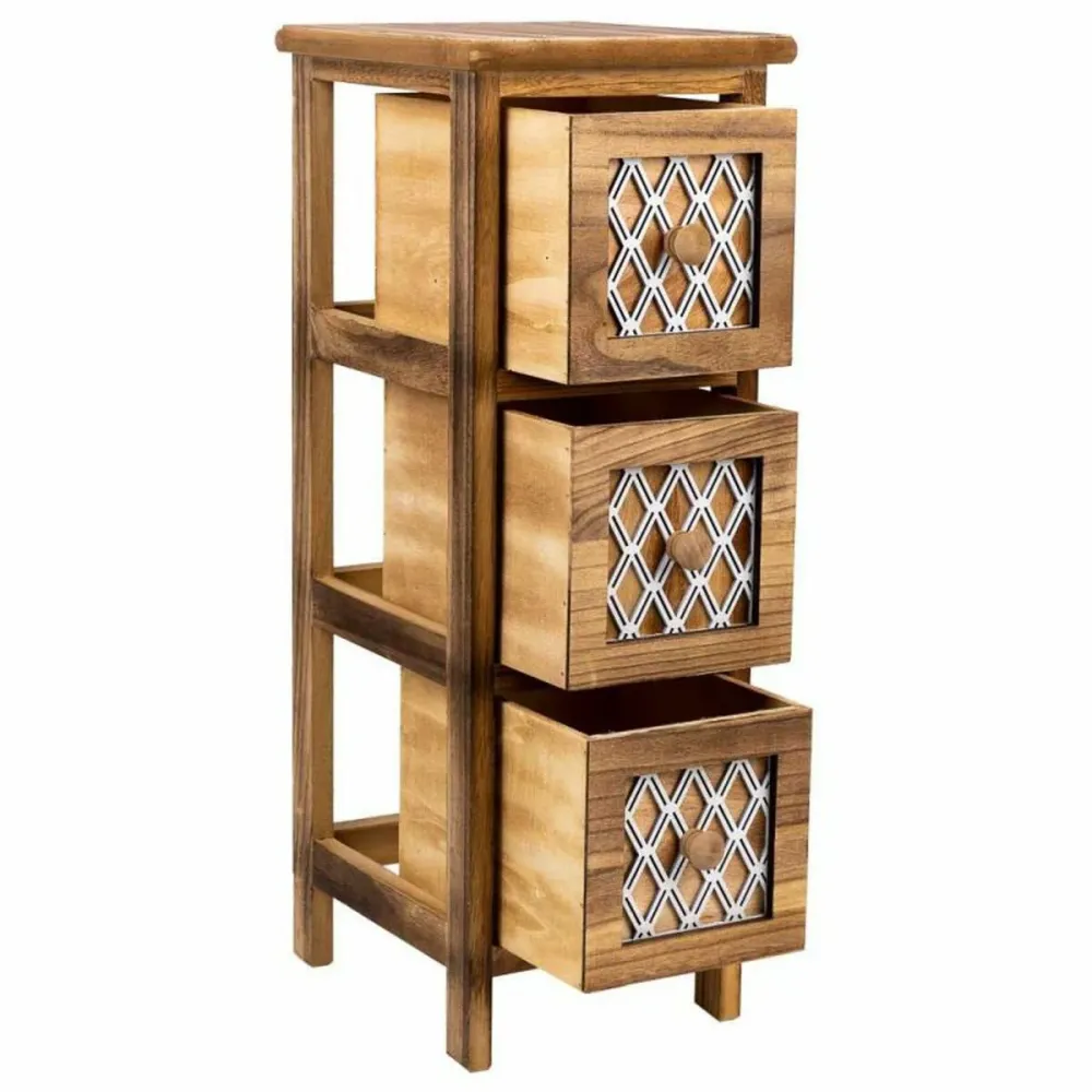Cassettiera Alexandra House Living Marrone Legno Legno di paulownia 26 x 61 x 22 cm