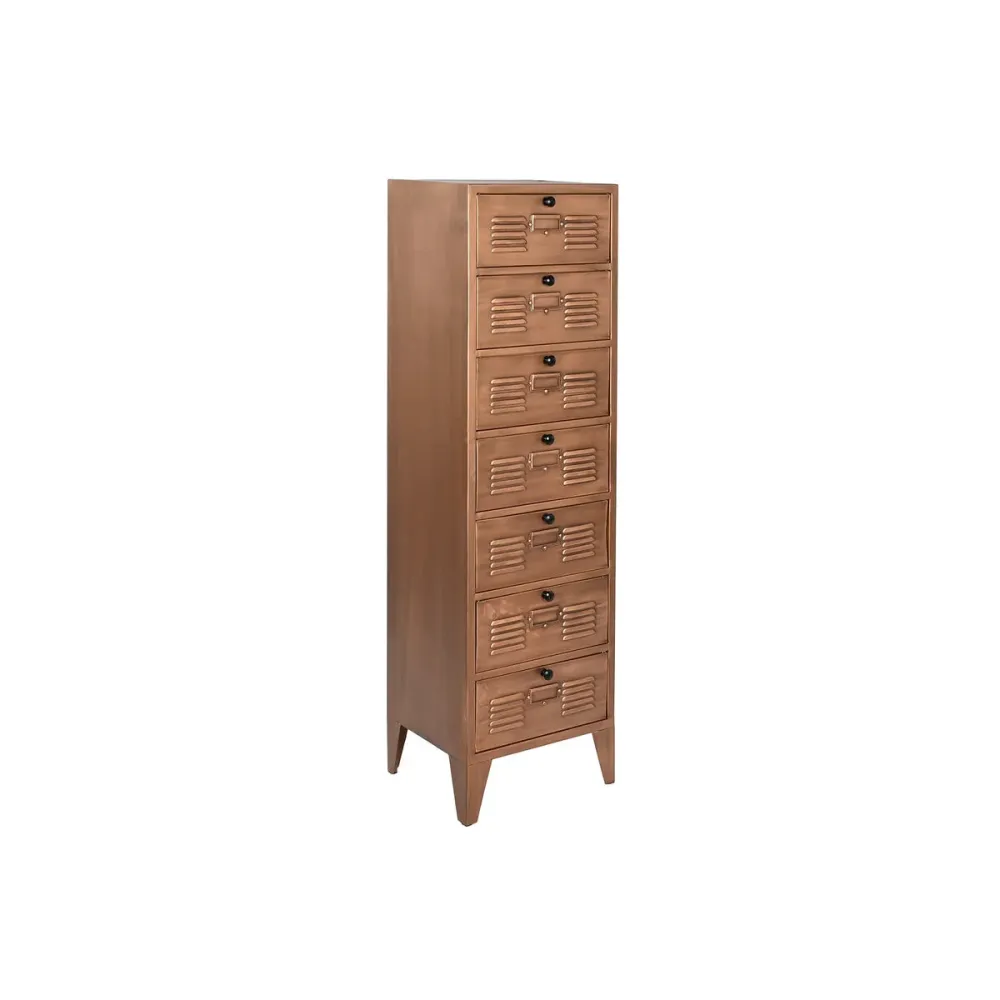 Cassettiera Home ESPRIT Dorato Metallo Loft 40 x 34 x 139 cm