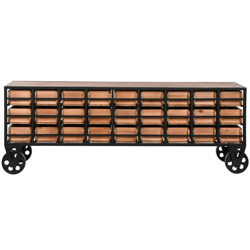 Cassettiera Home ESPRIT Metallo Abete Vintage 142 x 30 x 50 cm