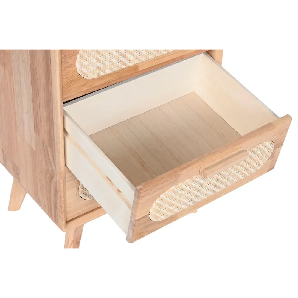Cassettiera Home ESPRIT Naturale Metallo Legno d'albero della gomma 40 x 30 x 78 cm