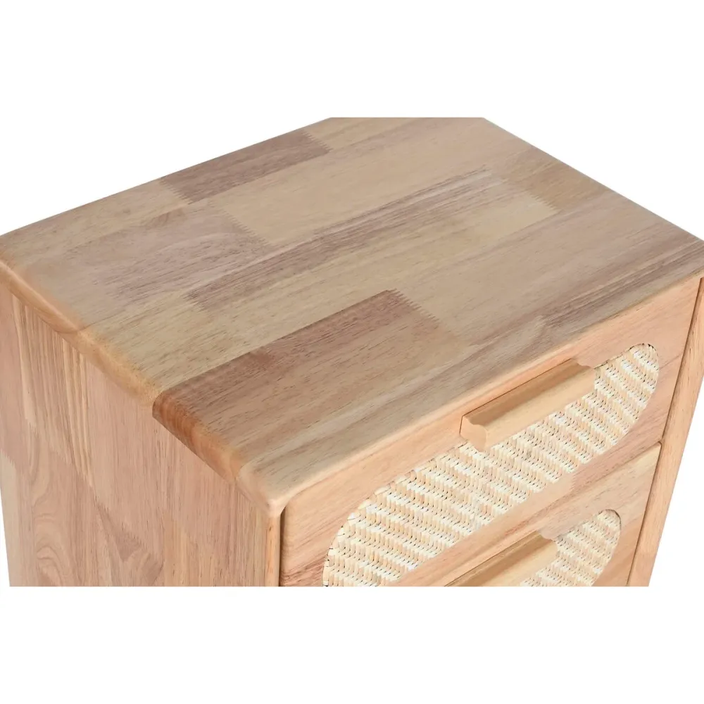 Cassettiera Home ESPRIT Naturale Metallo Legno d'albero della gomma 40 x 30 x 78 cm