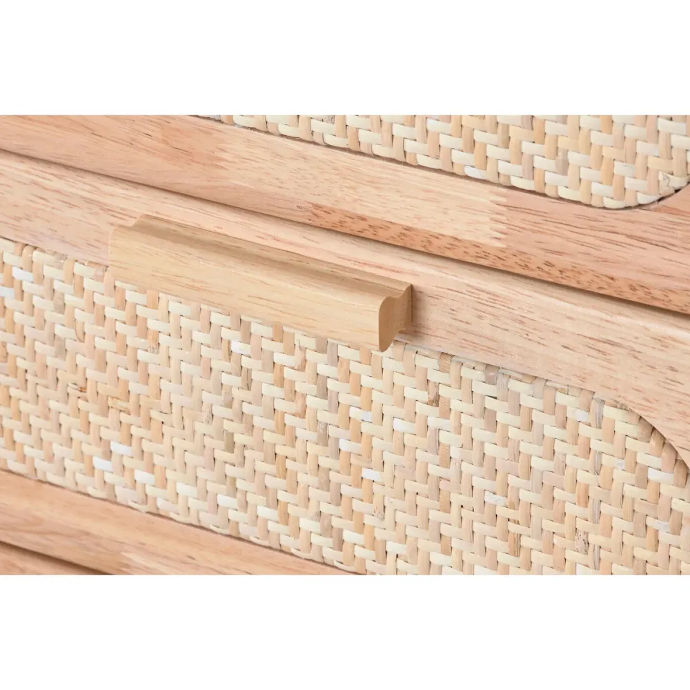 Cassettiera Home ESPRIT Naturale Metallo Legno d'albero della gomma 40 x 30 x 78 cm