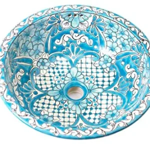 Lorena – Lavabo da incasso dipinto mano – Cerames | Lavabo da incasso 43 x 13 cm | Lavabo per bagno, WC, bagno degli ospiti