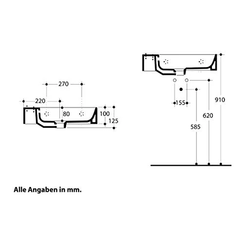 Chris Bergen Jil - Lavabo di design per gli ospiti, larghezza: 45 cm