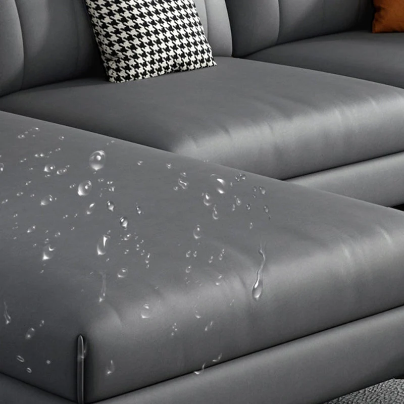 133,85" L x 70,86" L x 37,79" Bracciolo superiore ecopelle sezionale, resistente alle macchie Clearhalo