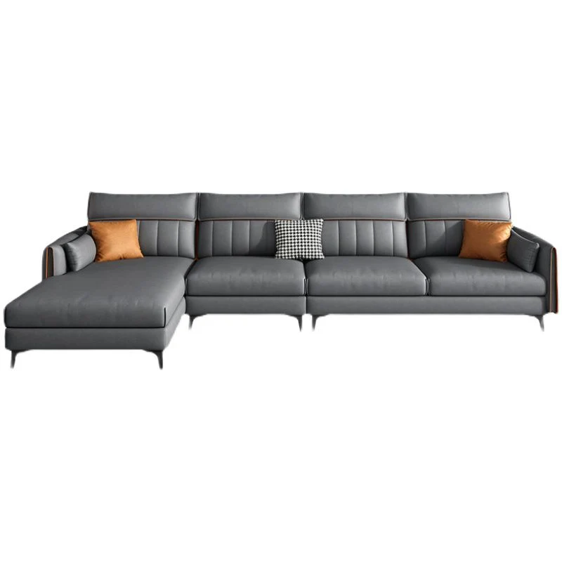 133,85" L x 70,86" L x 37,79" Bracciolo superiore ecopelle sezionale, resistente alle macchie Clearhalo