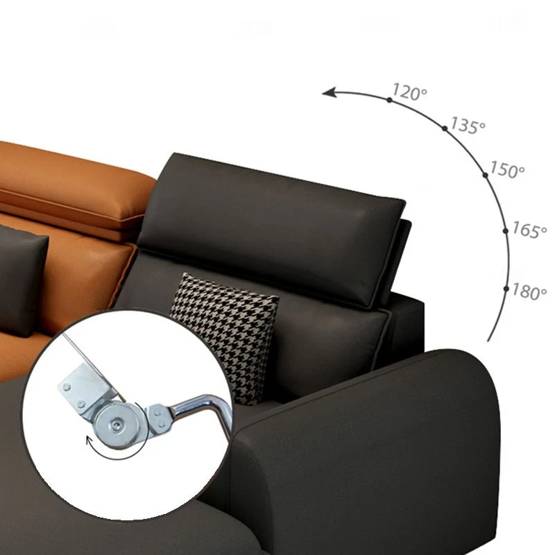 137,8" L√ó 68,90" L √ó 32,68" Divano componibile e chaise longue antimacchia ecopelle Clearhalo