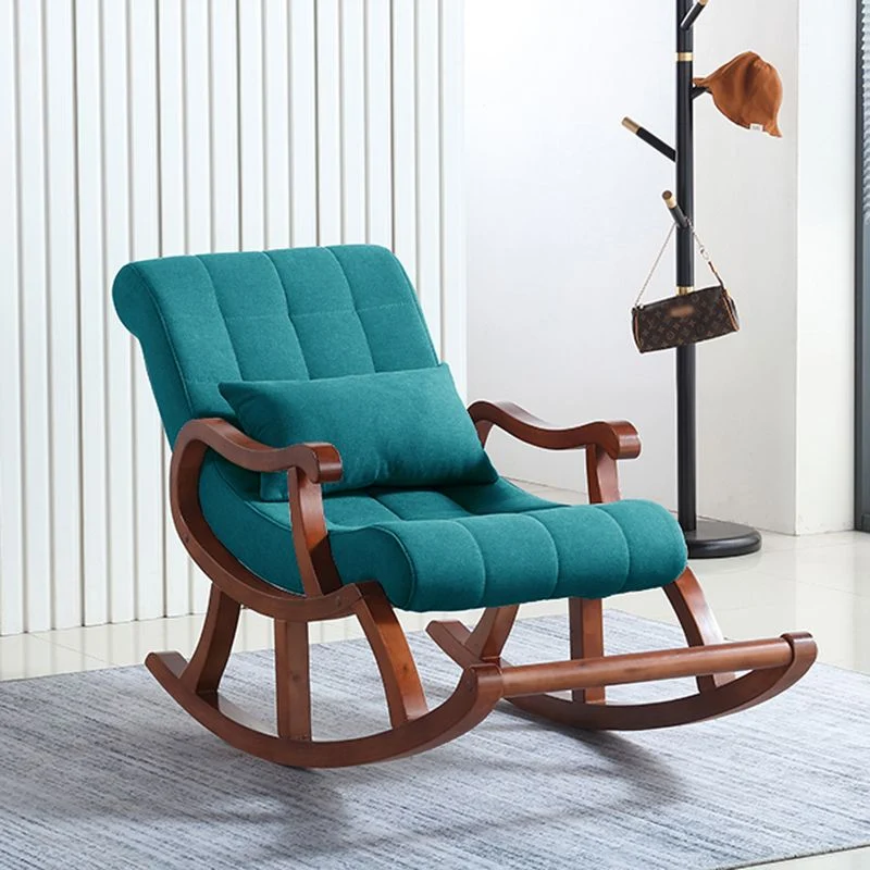 26,37" L x 49,21" L x 35,03" H Poltrona lounge con accento legno massello per soggiorno Clearhalo