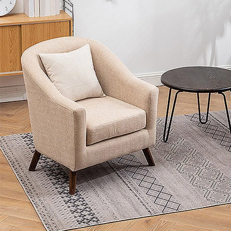 26,77" L x 27,55" L x 32,67" H Sedia botte lino Sedia botte con braccioli inclinati Clearhalo