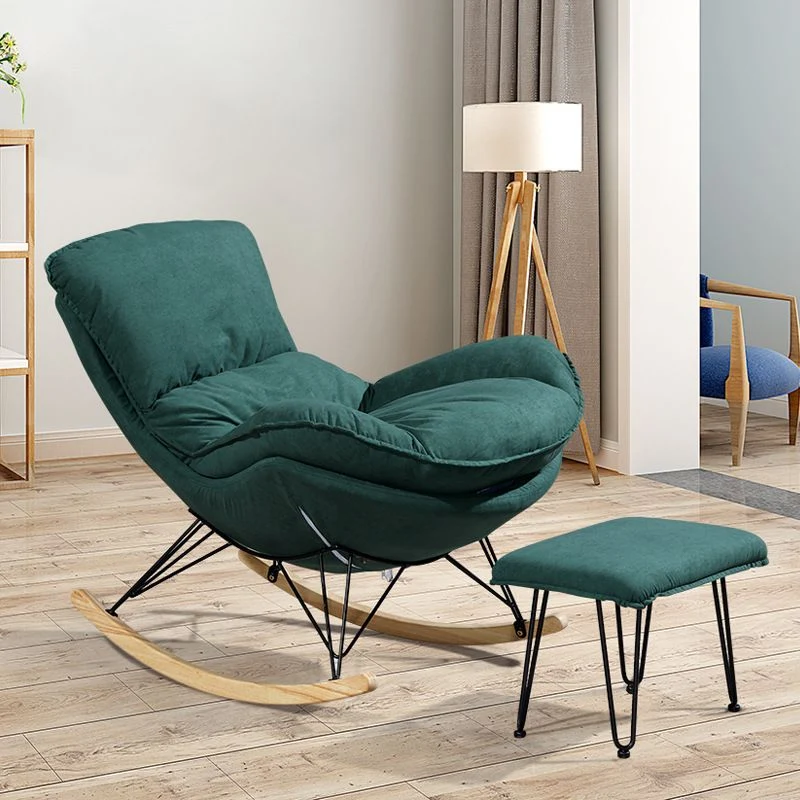 26,77" L x 37,40" L x 32,28" Poltrona lounge senza braccioli imbottita con ottomano Clearhalo