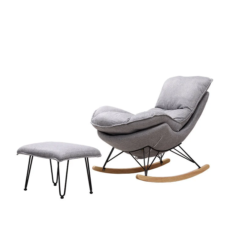 26,77" L x 37,40" L x 32,28" Poltrona lounge senza braccioli imbottita con ottomano Clearhalo