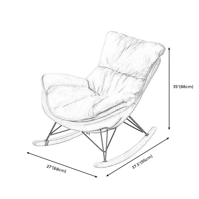 26,77" L x 37,40" L x 34,64" Poltrona lounge reclinabile senza braccioli con schienale cucito Clearhalo