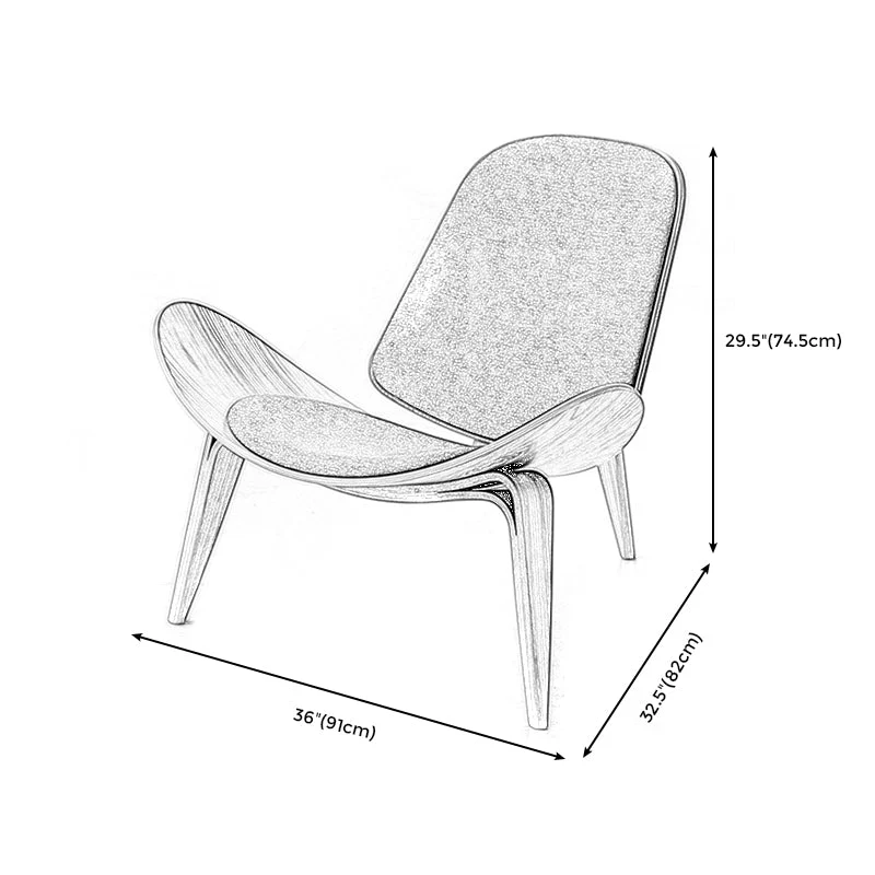 35,82" L x 32,28" L x 29,33" Sedia laterale senza braccioli Sedia con struttura legno massello con accento Clearhalo