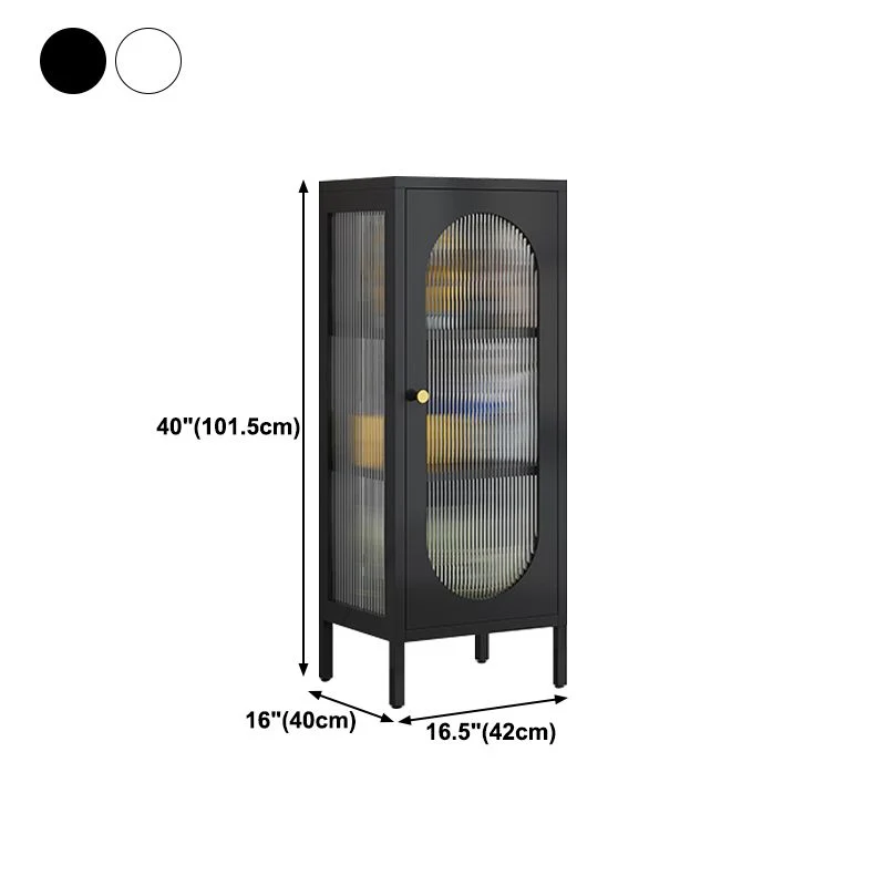 Armadi da soggiorno contemporanei con porte vetro per server da pranzo ferro Clearhalo