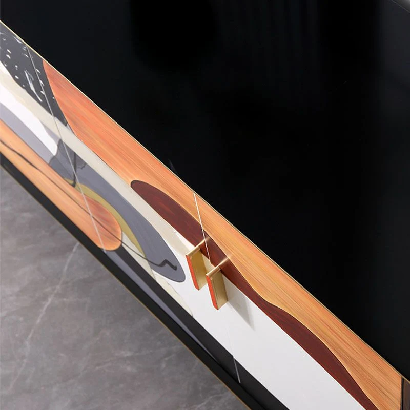 Armadi stile Glam Buffet Stand Credenza finitura rovere con ante Clearhalo