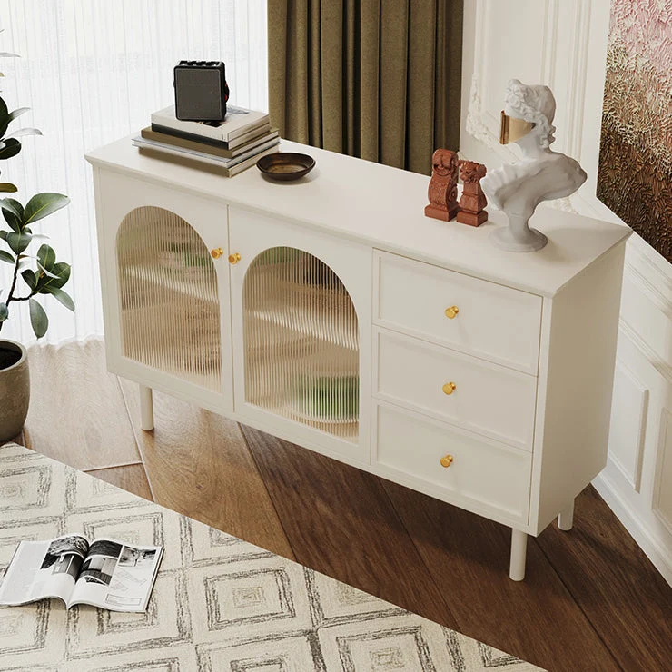 Armadi stile glamour Credenza buffet legno con supporto per buffet con 3 cassetti Clearhalo