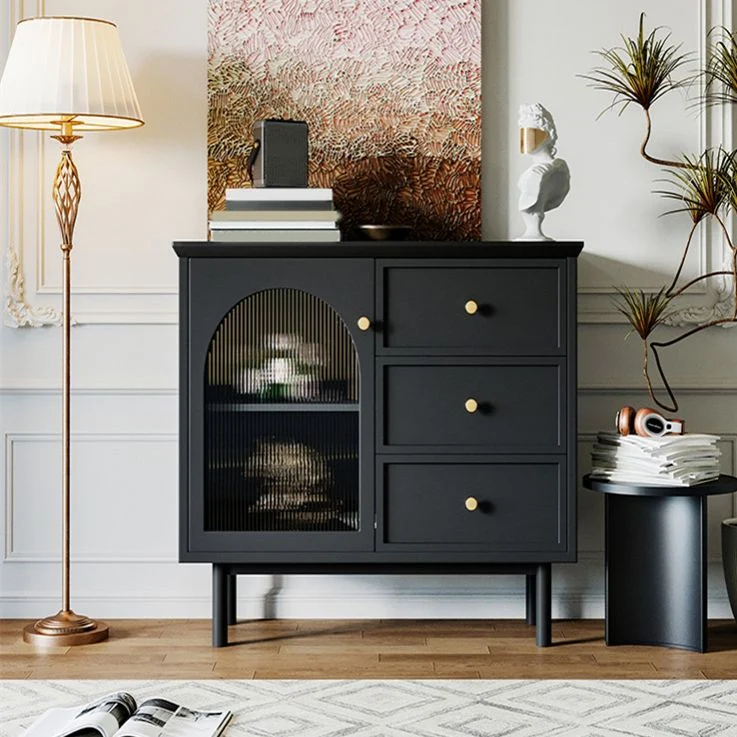 Armadi stile glamour Credenza buffet legno con supporto per buffet con 3 cassetti Clearhalo