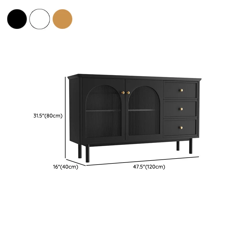Armadi stile glamour Credenza buffet legno con supporto per buffet con 3 cassetti Clearhalo