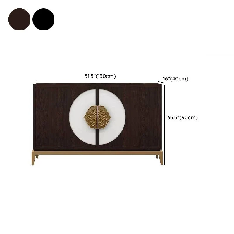 Armadietti stile glamour Credenza buffet legno massello con 2 ante Clearhalo