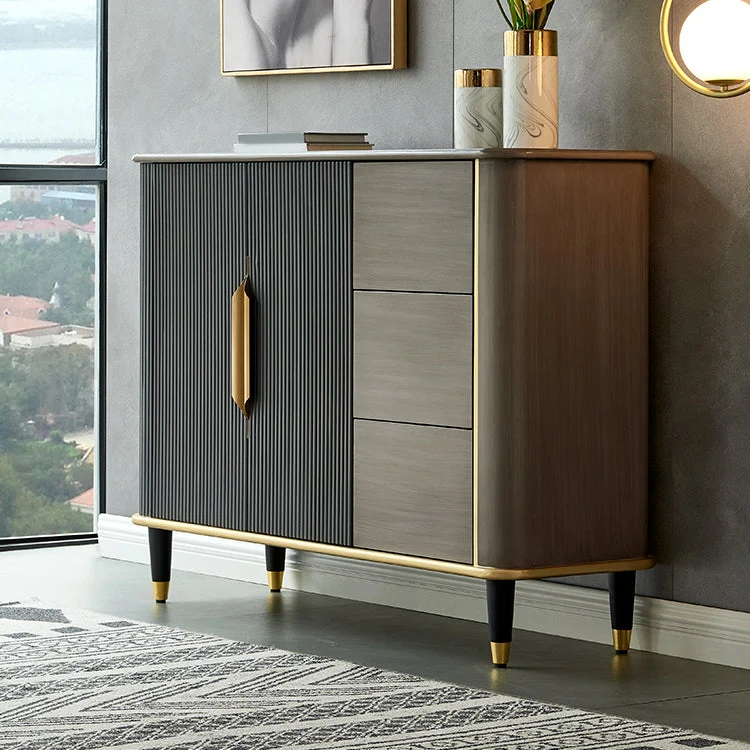 Armadietti stile glamour Credenza buffet legno ingegnerizzato con 3 cassetti Clearhalo