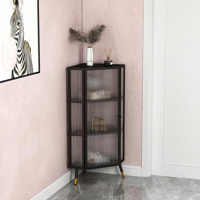 Armadietto da buffet contemporaneo metallo con anta vetro per camera da letto Clearhalo