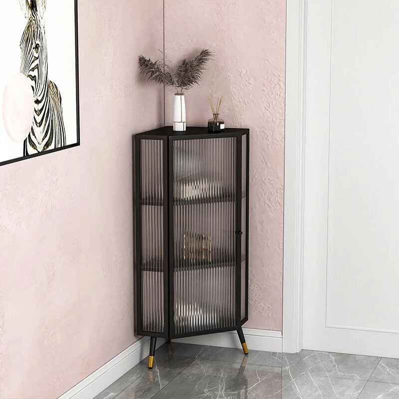 Armadietto da buffet contemporaneo metallo con anta vetro per camera da letto Clearhalo