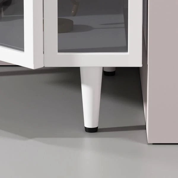 Armadietto da buffet metallo con porte vetro industriali per soggiorno Clearhalo