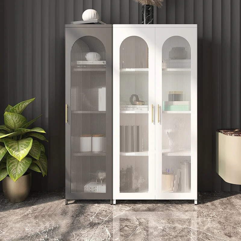 Armadietto da buffet moderno metallo con ante vetro per camera da letto Clearhalo