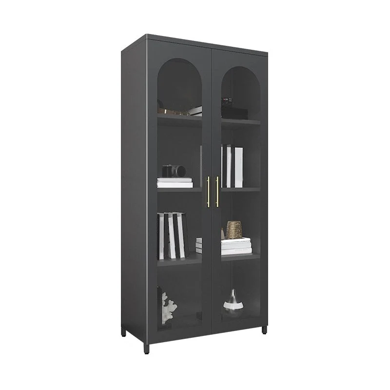 Armadietto da buffet moderno metallo con ante vetro per camera da letto Clearhalo