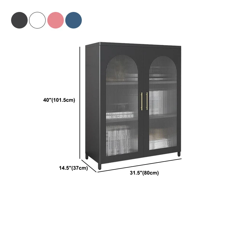 Armadietto da buffet moderno metallo con ante vetro per camera da letto Clearhalo
