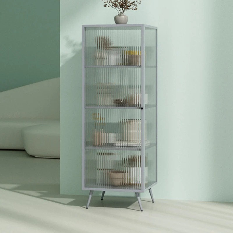 Armadietto industriale per curiosità Armadietto portaoggetti con ante vetro e metallo per camera da letto Clearhalo