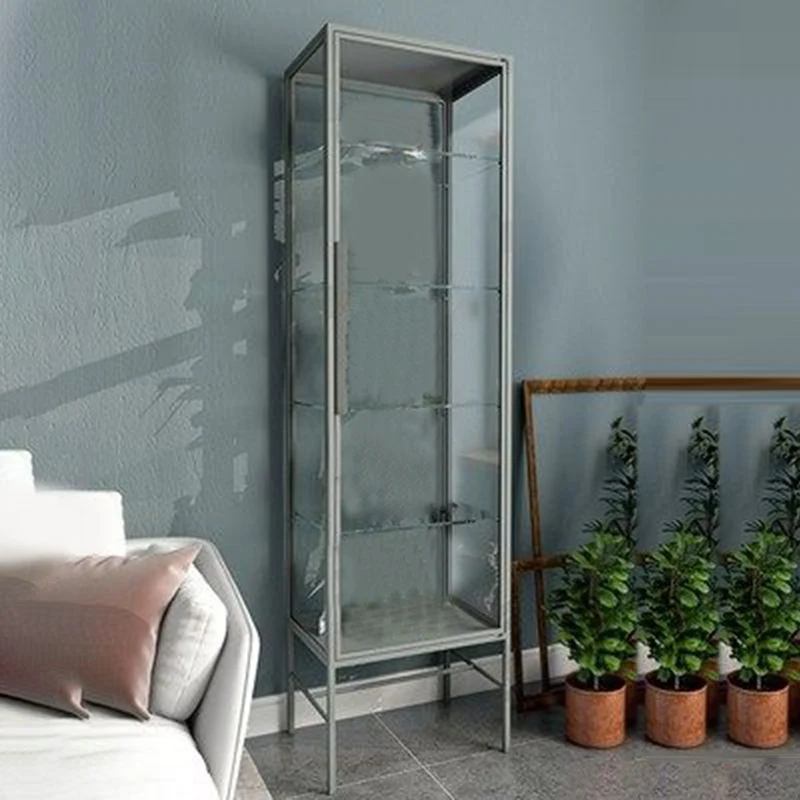 Armadietto moderno Curio acciaio Armadietto standard da 14 pollici con larghezza 1 anta per sala da pranzo Clearhalo