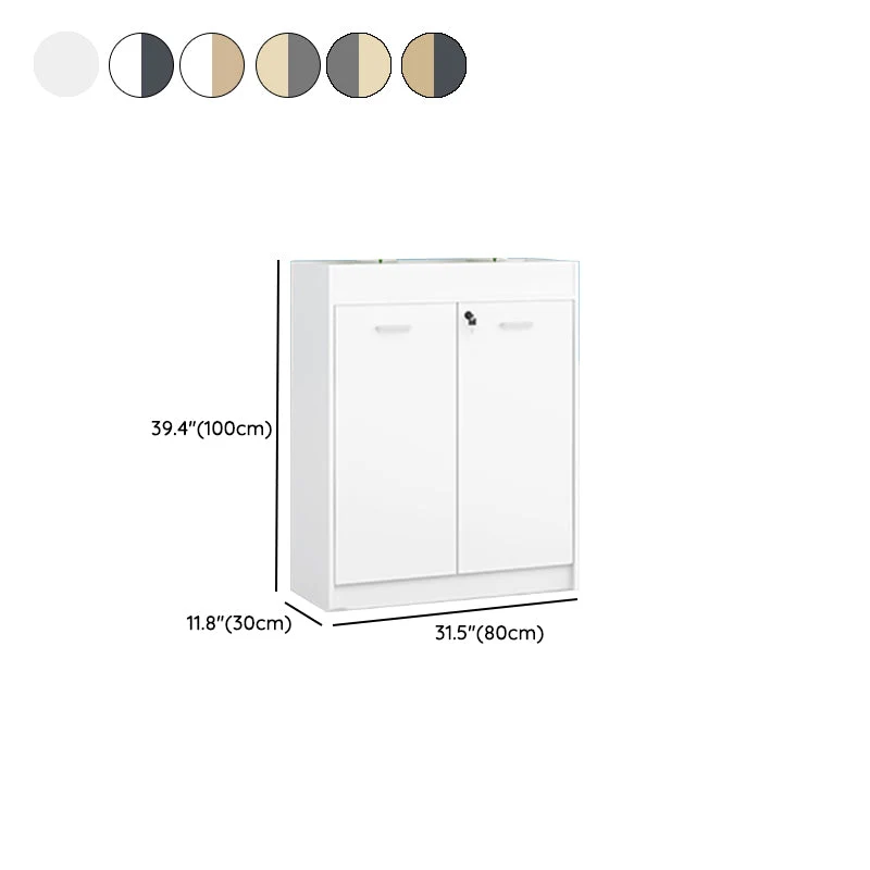 Armadietto moderno laterale con struttura legno, armadietto portadocumenti con chiusura chiave Clearhalo
