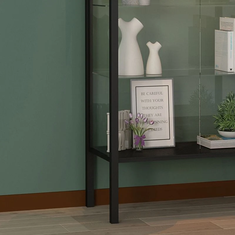 Armadietto moderno metallo con ante vetro e illuminazione, 31"L X 16"W Clearhalo