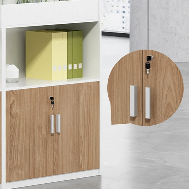 Armadietto portadocumenti laterale nordico con struttura legno e chiusura chiave Clearhalo